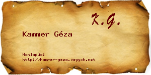Kammer Géza névjegykártya