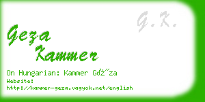 geza kammer business card
